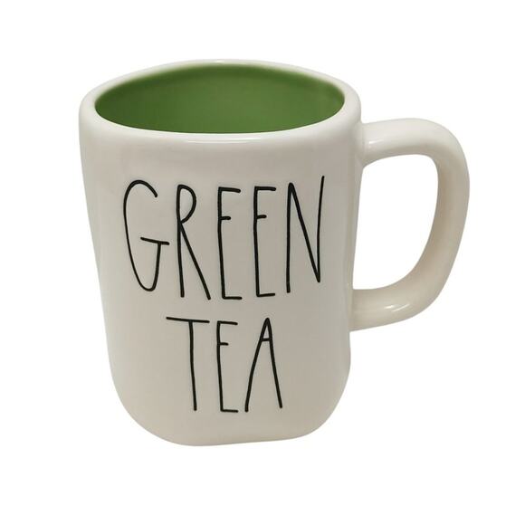 Rae Dunn "GREEN TEA" & "CHAMOMILE TEA" Mug Set - Picture 3 of 6